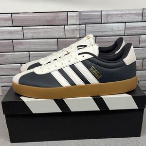 New Adidas VL Court 3.0 Men’s Size 13 Blue /Off White Leather/Suede #JR8638